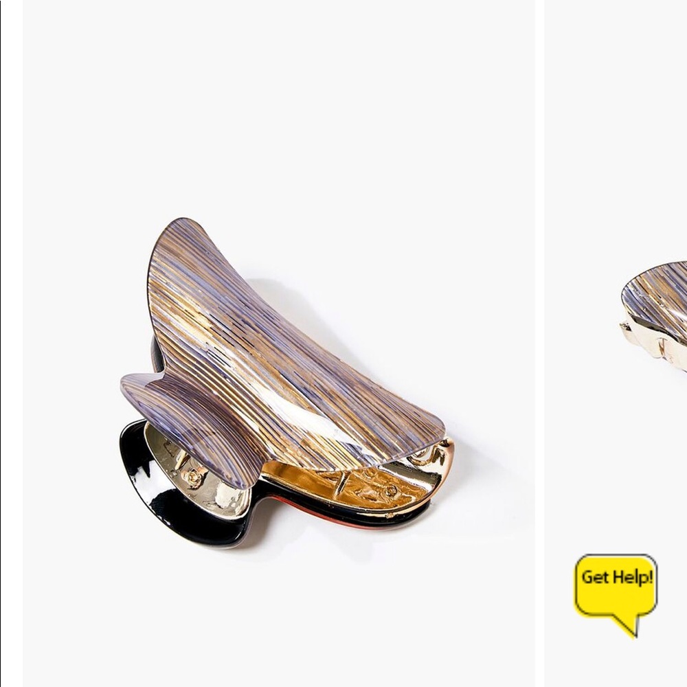 ISO FOREVER21 METALLIC MICROSTRIPED CLAW CLIP